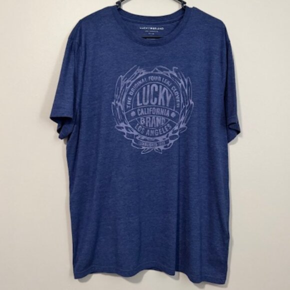 USED Men's Lucky Brand Short Sleeve T Shirt Color Dark Blue Size XL - Picture 1 of 1